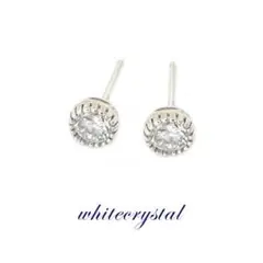 お値下げ！未使用品☆　silver/14K WGメッキ　ホワイトクリスタルピアス