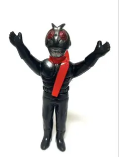 当時物 バンダイ製 珍色黒 バンザイポーズの仮面ライダー 希少ソフビ