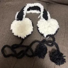 ファー風耳あて・イヤーマフ 白と黒