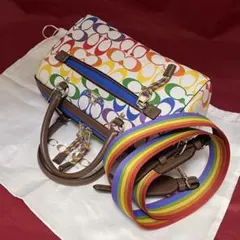 コーチ ブランケット シグネチャー シングルベッドサイズ レインボー コーチ ブランケット シグネチャー シングルベッドサイズ レインボー