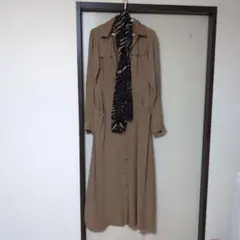 Just Bigi ブラウン ロングシャツワンピース