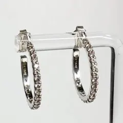 スタージュエリー シルバー 925 フープピアス ピアス ラインストーン