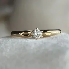 K18 天然ダイヤモンド 0.238ct 0.10ct リング - メルカリ
