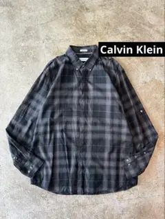 Calvin Klein チェック柄長袖コットンシャツ L ヴィンテージ 古着