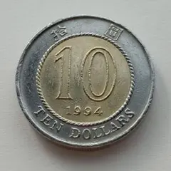 香港　10ドル　硬貨　1994年　洋紫荊　バウヒニア　コインのサムネイル