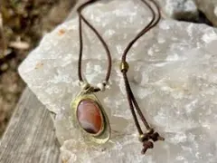 真鍮とアゲートのネックレス