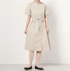 9/1削除】ロングシャツワンピース TALL ベージュ 半袖 - メルカリ