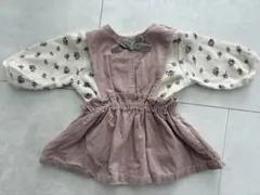 プティマイン 花柄ピンクロンパース 70cm 冬服春服