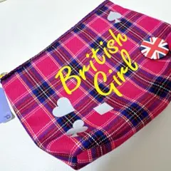 【新品未使用】claire's クレアーズ チェック柄 ポーチ 缶バッチ付きのサムネイル