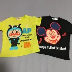 アンパンマン＆ディズニーリゾートミッキー Tシャツ 2枚セット 85cm