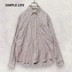 SIMPLE LIFE ストライプシャツ M ベーシック 上品 シンプル