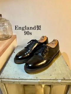 ヴィンテージ90sイギリス製ドクターマーチンシューズ27.5 黒 中古】dr.martens(ドクターマーチン)メンズ4ホールSMITHSスミス