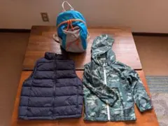 男の子用リュック、パーカー、ダウンベストまとめて