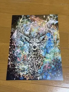 スプレーアート　エデン　複製画　鹿