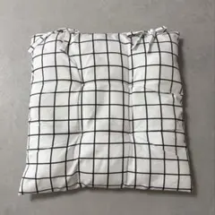 角型クッション チェック ホワイト モノクロ シンプルのサムネイル