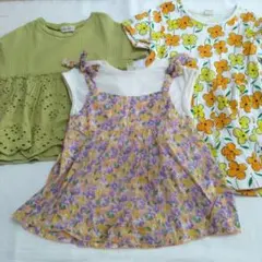 moujonjon アプレ 花柄 レース フリル トップスセット 110-120のサムネイル