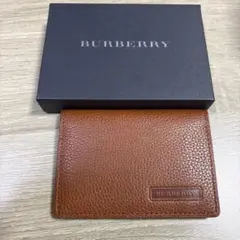 BURBERRY ブラウンレザーパスケース