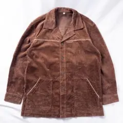 ビンテージ古着 80s90s 開襟 立体 パイピング コーデュロイ カバーオール