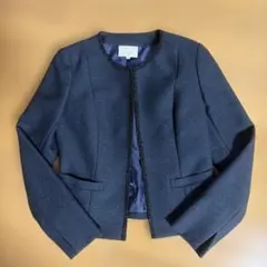 ノーカラージャケット ネイビー