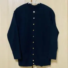 ドゥーズィエムクラス　FFカーディガン　ネイビー　コットン