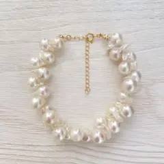 004 あこやパール　クレオパトラブレスレット　ゴールドフォルド14kgf