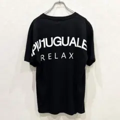 1piu1uguale3 バックプリント　ロゴTシャツ　サイズL ブラック