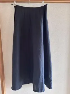 無印良品　リネン　ロングスカート　ダークグレー S