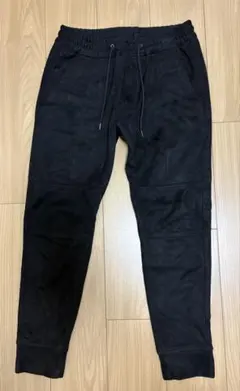 ナノユニバース　ジョガーパンツ ブラック　スエード風素材　サイズ S
