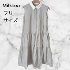 Milktea ノースリーブ ワンピース フリーサイズ　授乳服