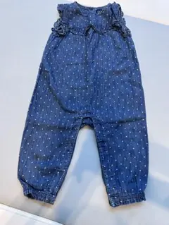 GAP ドット柄デニムロンパース 12-18ヶ月