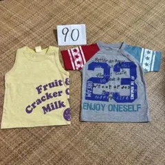 90 skiplandタンクトップ　半袖Tシャツ　2枚セット
