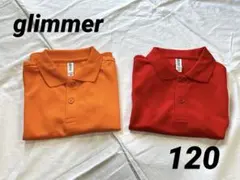 新品　glimmer キッズ　グリマー　ドライポロシャツ　オレンジレッド　120