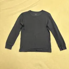 極暖ヒートテックコットンワッフルクルーネック　ネイビー　１４０