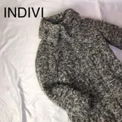 INDIVIインディヴィ　ブークレダウンコート　ダウン80% 黒　白