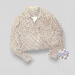 ▪️50s QUALITY シャツ ボックス ピンク プリントネル 千鳥格子