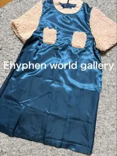 Ehyphen world gallery ワンピ 膝丈 切替 ボア 三戸なつめのサムネイル