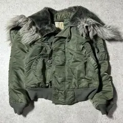 USA製　90s アルファ　N-2B フライトジャケット M ファー　ビンテージ 90s ALPHA アルファ N-2B フライトジャケット USA製 シルバー