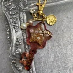 37 レジン　シャカシャカキーホルダー　シェイカー アンティーク　鍵　大人