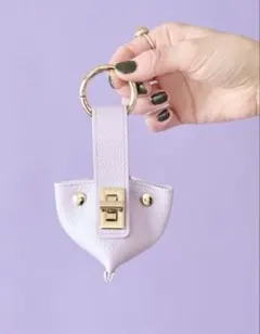 hashibami トライアングルキーチャーム キーケース 本革 キーリング 紫