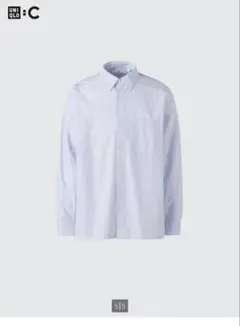 ユニクロ ブロードオーバーサイズシャツ/ストライプ 63 BLUE