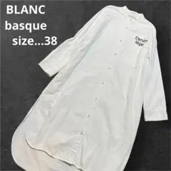 BLANC basque パールボタン　ロング　デニム　シャツワンピース