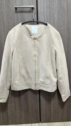 スエードジャケット ノーカラージャケット