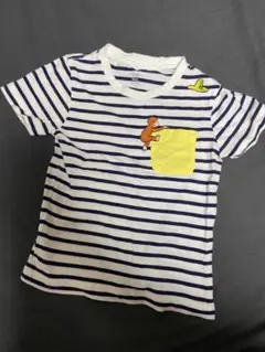 グラニフ ボーダー Tシャツ クルーネック 半袖 110 白おさるのジョージ