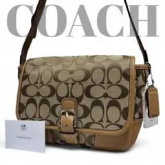 【極美品】 COACH コーチ ショルダーバック シグネチャー 斜め掛け 肩がけ