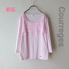 新品 courreges/クレージュ 胸元切替カットソー Tシャツ ピンク 38のサムネイル