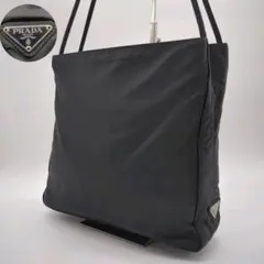 【人気モデル・美品】プラダ☆トートバッグ ナイロン テスート 三角プレート 黒
