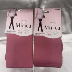 GUNZE Mirica タイツ ストッキング2足セット M-L ローズピンクのサムネイル