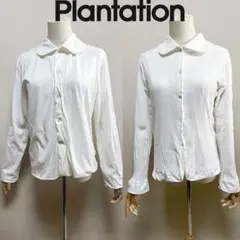 Plantation イッセイミヤケ期 リバーシブル 丸襟 綿 シャツ ホワイトのサムネイル