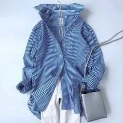 美品✨MACPHEE トゥモローランド ストライプシャツ 後ろデザイン