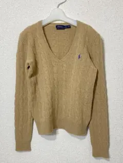 8161. POLO RALPH LAUREN Vネック カシミヤ混 ニット